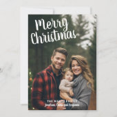 写真手書きメリークリスマスレッドプレイド シーズンカード (正面)