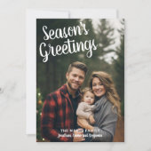 写真手書き赤い格子模様の季節の挨拶 シーズンカード (正面)