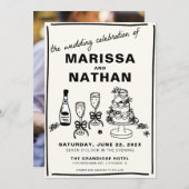 写真描結婚式招待状と共に 招待状 (正面/裏面)