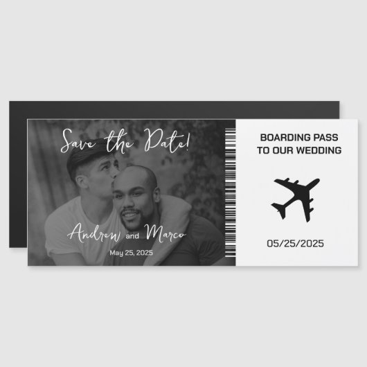 写真搭乗券ウェディング日付を保存 (正面/裏面)