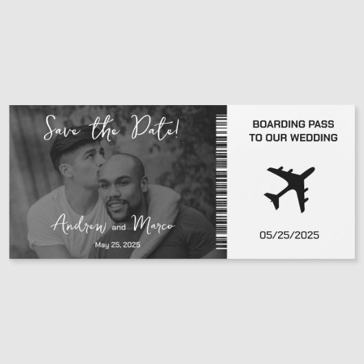 写真搭乗券ウェディング日付を保存 (正面)