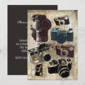 写真撮グランジ影ヴィンテージカメラ 招待状 (正面/裏面)