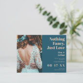 写真撮ファンシー影ティール（緑がかった色）が日付を保存する ポストカード (スタンド正面)