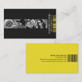 写真撮影およびバーコード-黄色 名刺 (正面/裏面)