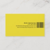 写真撮影およびバーコード-黄色 名刺 (裏面)