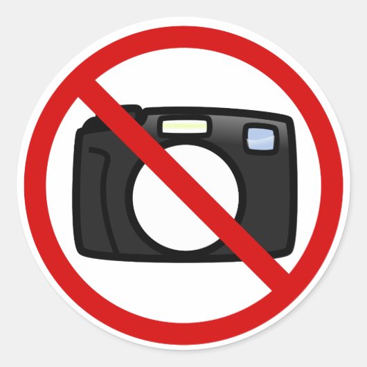 写真撮影なし、カメラなし ラウンドシール (正面)