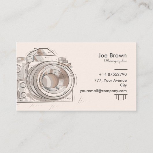 写真撮影のヴィンテージのオリジナル-名刺 名刺 (裏面)