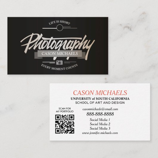 写真撮影の上品なヴィンテージの印刷の紋章 名刺 (正面/裏面)