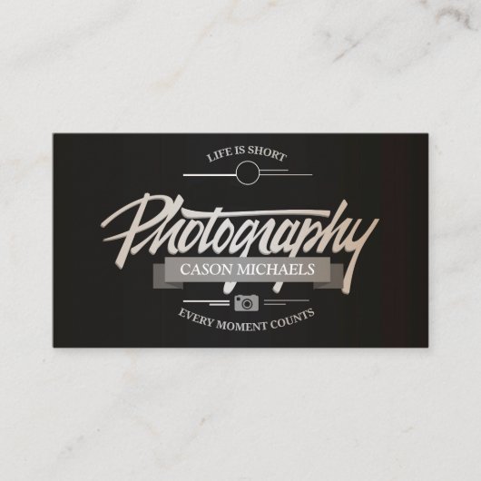 写真撮影の上品なヴィンテージの印刷の紋章 名刺 (正面)