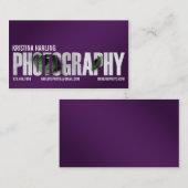 写真撮影の切り出し-紫色 名刺 (正面/裏面)