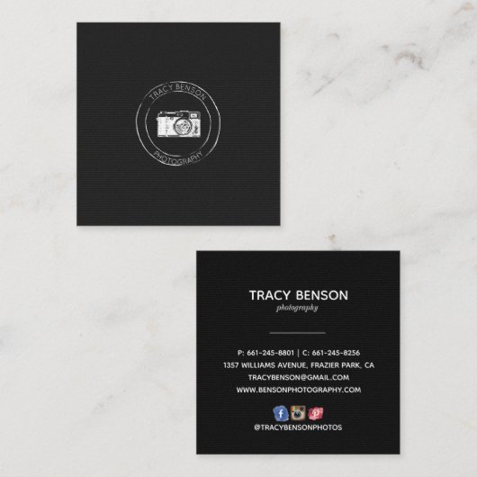 写真撮影の名刺 スクエア名刺 (正面/裏面)