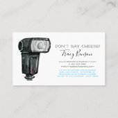 写真撮影の名刺 名刺 (裏面)