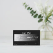 写真撮影の名刺-白のストライブ柄 名刺 (スタンド正面)