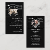 写真撮影の名刺-黒及び白 名刺 (正面/裏面)