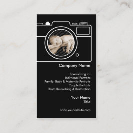 写真撮影の名刺-黒及び白 名刺