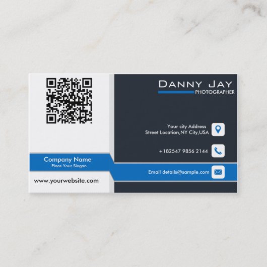 写真撮影の名刺、3.5" x 2.0"、100パック 名刺 (正面)