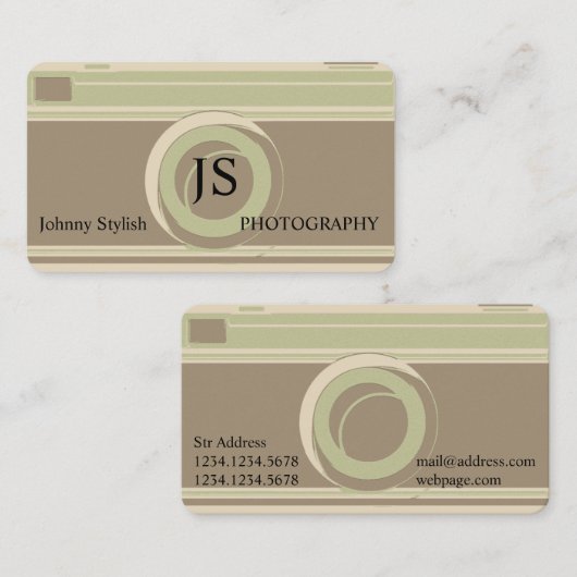 写真撮影の専門の素朴なレトロカバー 名刺 (正面/裏面)