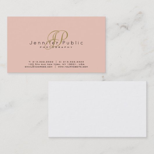 写真撮影の明白でエレガントなカメラマンのモノグラム 名刺 (正面/裏面)