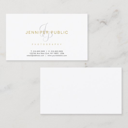 写真撮影の明白でエレガントなカメラマンのモノグラム 名刺 (正面/裏面)