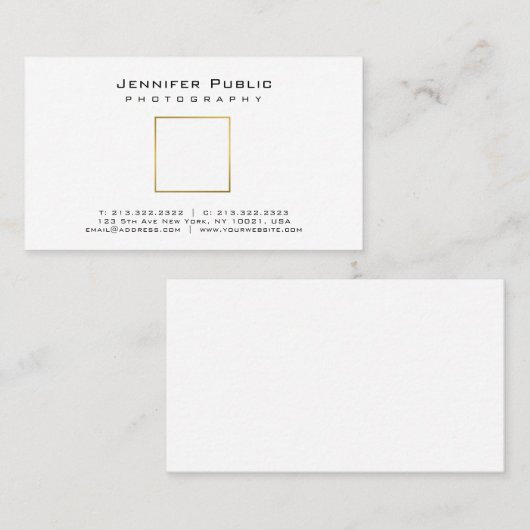 写真撮影の明白でエレガントな金ゴールドの一見のカメラマン 名刺 (正面/裏面)