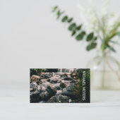 写真撮影の滝の石 + あなたのアイディア 名刺 (スタンド正面)