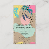 写真撮影の熱帯形のパステル調のクラフトの写真 名刺 (裏面)