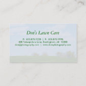 写真撮影の芝生の名刺の自然 名刺 (裏面)