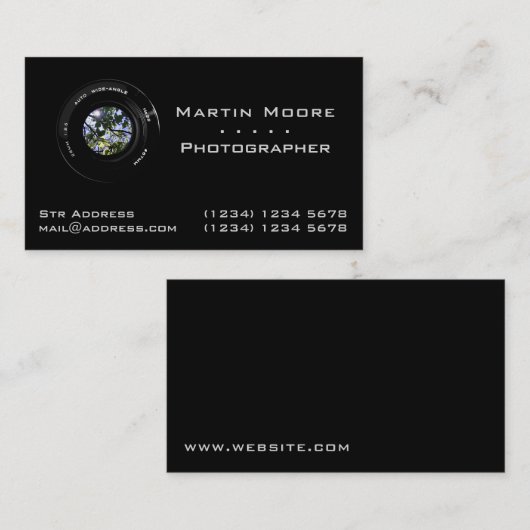 写真撮影は専門レンズを整備します 名刺 (正面/裏面)