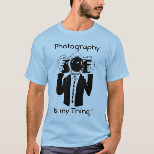 写真撮影は私の事の青です Tシャツ