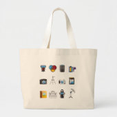 写真撮影アイコン ラージトートバッグ (正面)