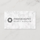 写真撮影カメラレンズ白大理石 名刺 (正面)
