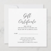 写真撮影ギフト券 (裏面)