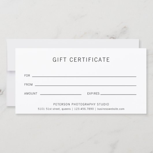 写真撮影ギフト券（ブラック） (裏面)