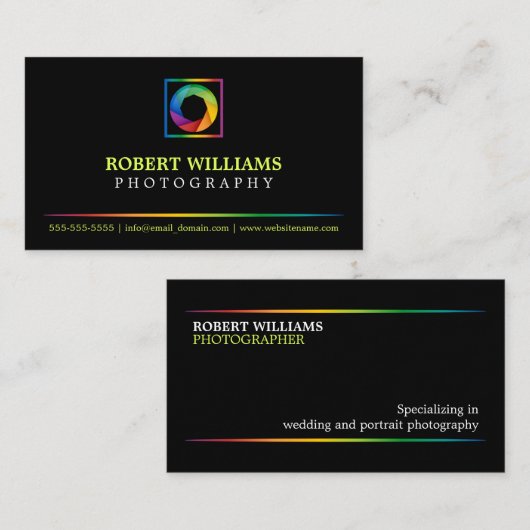 写真撮影シャッター 名刺 (正面/裏面)