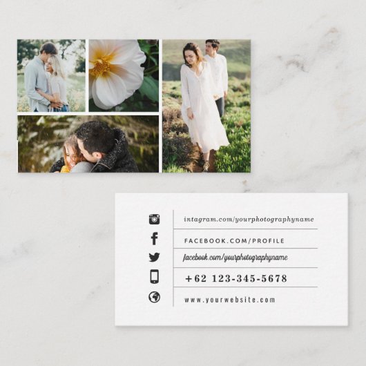 写真撮影ビジネス倍数の写真 名刺 (正面/裏面)