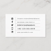 写真撮影ビジネス倍数の写真 名刺 (裏面)