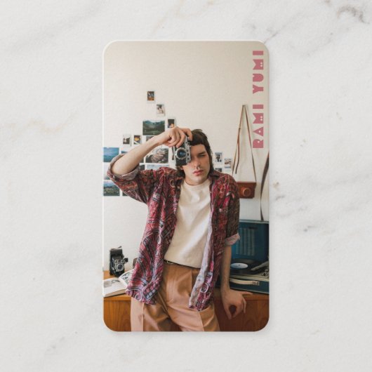 写真撮影フォトグラファーPink 名刺 (正面)