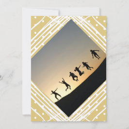 写真撮影メリークリスマス家族の名前ベージュ シーズンカード