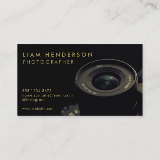 写真撮影名刺ブラック金ゴールド写真家 名刺 (裏面)