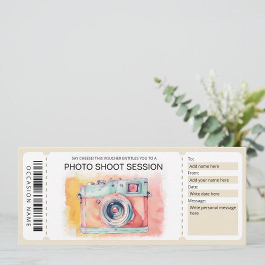 写真撮影用ギフト券 招待状 (スタンド正面)