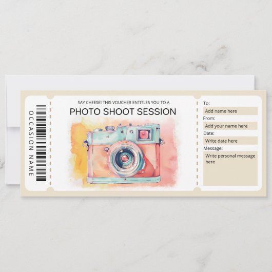 写真撮影用ギフト券 招待状 (正面)