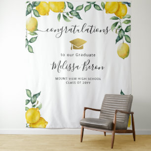 写真撮影用レモン卒業式背景パネル - フォトブース タペストリー