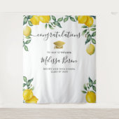 写真撮影用レモン卒業式背景パネル - フォトブース タペストリー (正面)