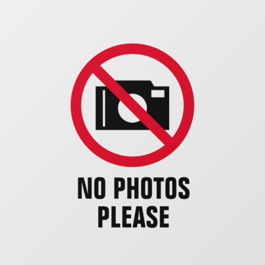 写真撮影禁止の透明ウィンドウシール看板 ウィンドウサイン (シート)