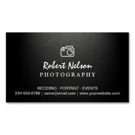 写真撮影者カメラシンプルマットブラック マグネット名刺