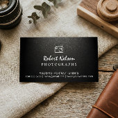 写真撮影者カメラシンプルマットブラック マグネット名刺