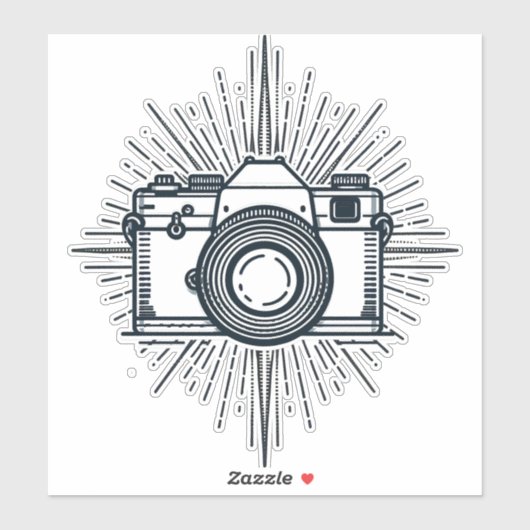 写真撮影者カメラミニマルヴィンテージ シール (シート)