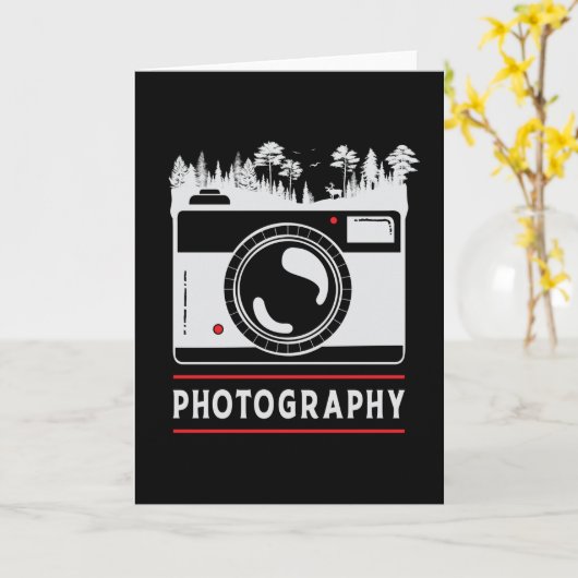 写真撮影者カメラレンズおもしろいギフト カード (黄色い花)