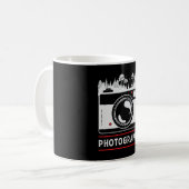 写真撮影者カメラレンズおもしろいギフト コーヒーマグカップ (正面左)