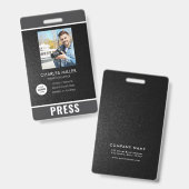 写真撮影者プレスバッジ バッジ (正面＆裏面)